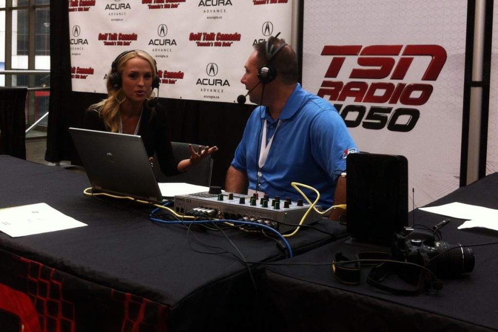 Mark with Lauren Thompson of the Golf Channel